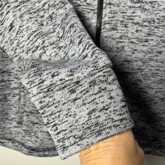 Calvin Klein Performance Full Zip Sweater Thumbholes Black Grey Warm - Picture 2 of 11